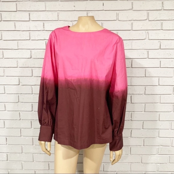 Anthropologie PorridgePink Dorothea DipDyed Blouse - Picture 1 of 13